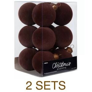 2 SETS Hobby Lobby Ornaments - Flocked Ornaments - Velvet Ornaments